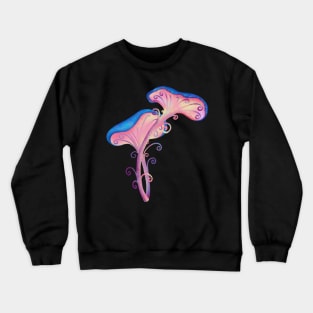 Whimsical Mushroom Sticker Crewneck Sweatshirt